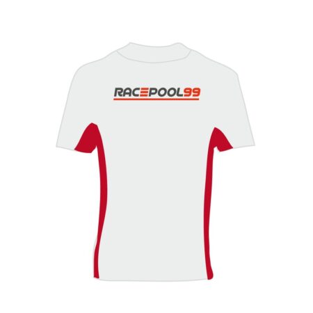 Racepool99 Polo Shirt Weiß/Rot Rückseite